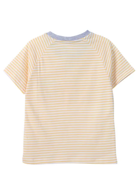 Bộ áo quần thun mặc nhà bé trai ngắn CF B1020023 (3-4Y,Sọc vàng)