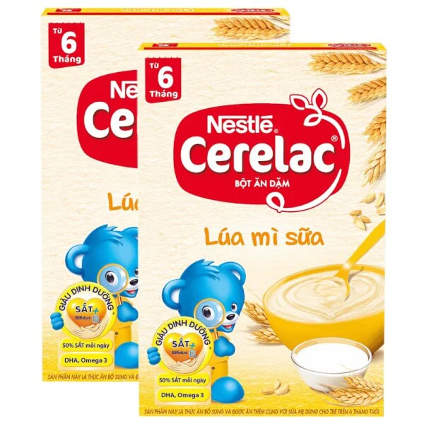 Combo 2 bột ăn dặm Nestle Lúa Mì Sữa, 200g