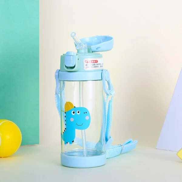 Bình tritan Diller cho bé có dây đeo 350ml (gồm 2 nắp)- Xanh