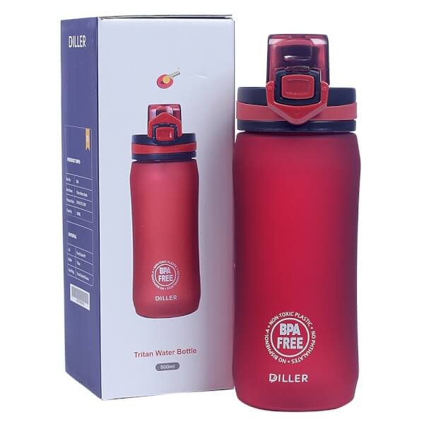 Bình tritan Diller BPA free 500ml- Đỏ
