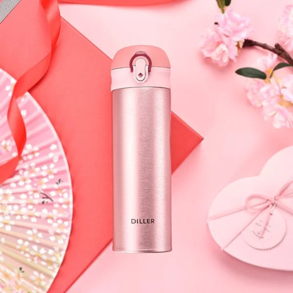 Bình giữ nhiệt Diller 480ml (inox 304+ 316)- Hồng