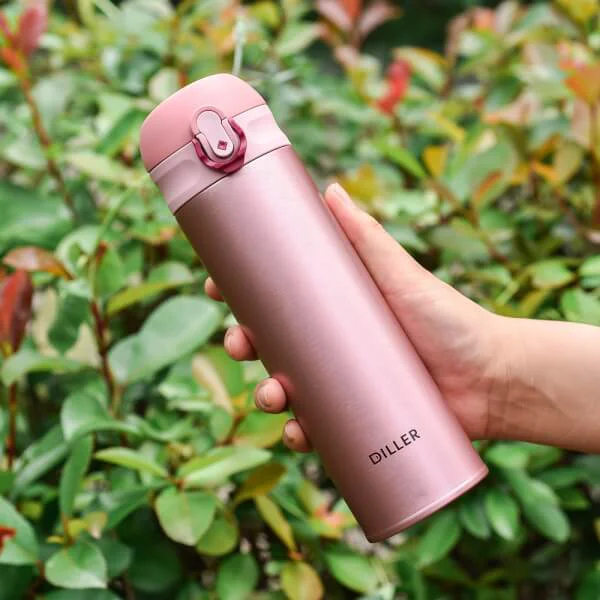 Bình giữ nhiệt Diller 480ml (inox 304+ 316)- Hồng