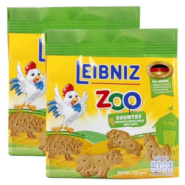 Combo 2 bánh qui lúa mì & yến mạch hình thú Bahlsen Zoo 100g