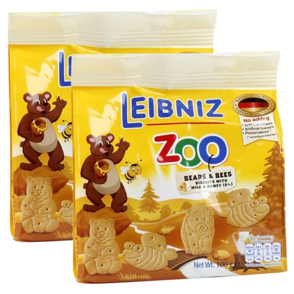 Combo 2 bánh qui sữa & mật ong  hình gấu & ong Bahlsen Zoo 100g