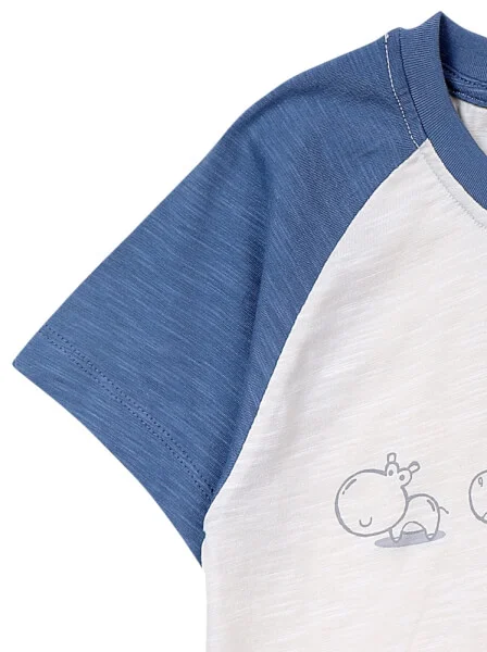 Bộ thun bé trai ngắn mặc nhà CF B1220044 (1-2Y/2-3Y,Xanh)