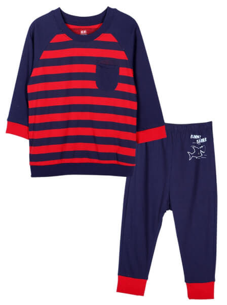 Bộ áo quần bé trai dài mặc nhà CF B1120017 (1-6 tuổi,Xanh)