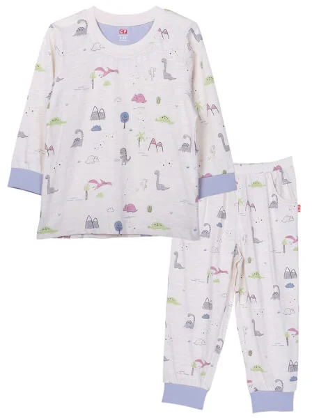 Bộ áo quần thun mặc nhà bé trai dài CF B1120004 (1-6 tuổi,Trắng)