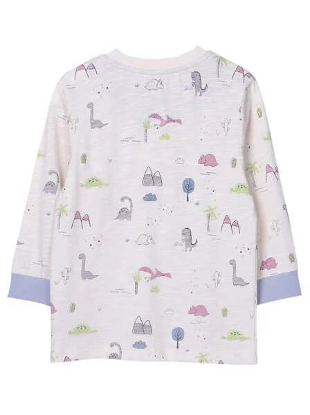 Bộ áo quần thun mặc nhà bé trai dài CF B1120004 (1-6 tuổi,Trắng)