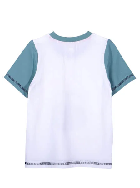 Bộ áo quần thun mặc nhà bé trai ngắn CF B1120001 (3-4Y,Trắng)