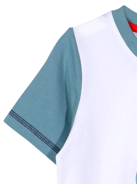 Bộ áo quần thun mặc nhà bé trai ngắn CF B1120001 (3-4Y,Trắng)