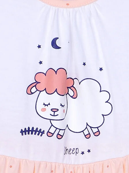 Đầm thun bé gái mặc nhà CF G1220033 (1-6 tuổi,Cam)