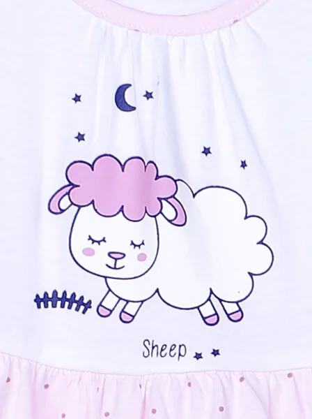 Đầm thun bé gái mặc nhà CF G1220032 (1-6 tuổi,Hồng)