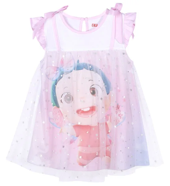 Đầm bé gái mặc nhà CF G1220026 (6M-3Y,Trắng)