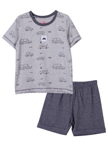 Bộ áo quần bé trai ngắn mặc nhà CF B1220037 (1-6 tuổi,Xám)