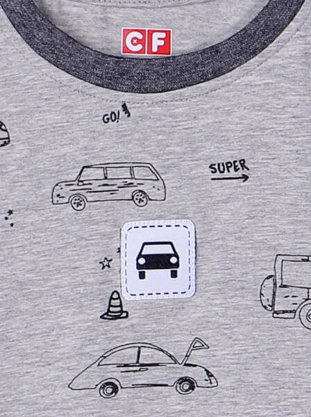 Bộ áo quần bé trai ngắn mặc nhà CF B1220037 (1-6 tuổi,Xám)