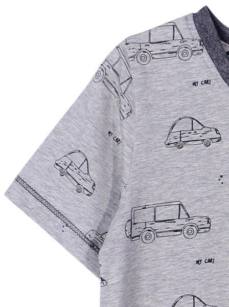 Bộ áo quần bé trai ngắn mặc nhà CF B1220037 (1-6 tuổi,Xám)