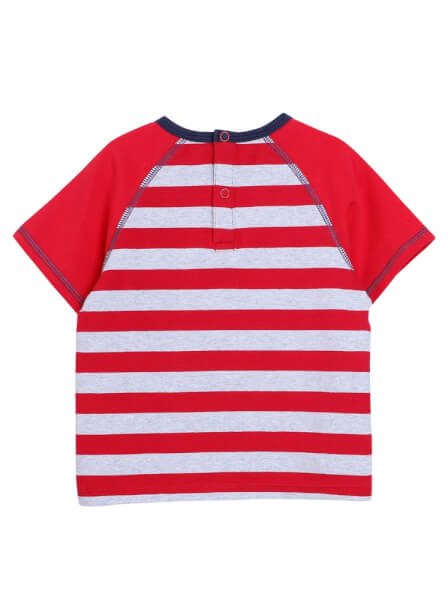 Bộ áo quần thun bé trai ngắn CF B1020011 (9-24M,Đỏ)