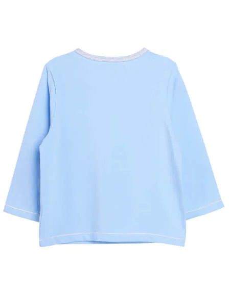 Bộ áo quần thun bé trai dài CF B1020004 (9-24M,Xanh)