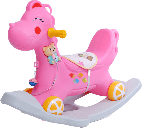 Ngựa bập bênh chòi chân Toycity 2 in 1 (Hồng)