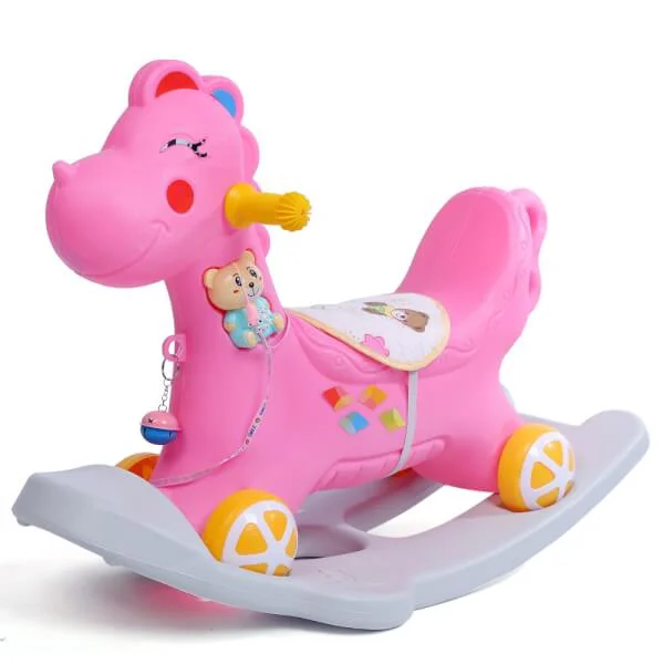 Ngựa bập bênh chòi chân Toycity 2 in 1 (Hồng)