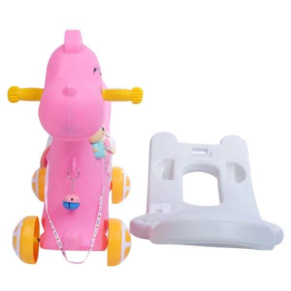 Ngựa bập bênh chòi chân Toycity 2 in 1 (Hồng)