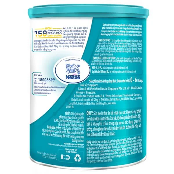 Sữa Nestlé NAN OPTIPRO 1, 0-6 tháng, 400g
