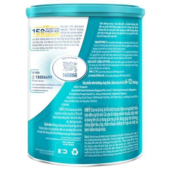 Combo 3 Nestlé NAN OPTIPRO 2, 6-12 tháng, 400g