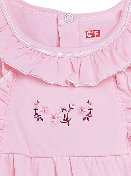 Bodysuit bé gái dài CF G1020024 (6M/9M/12M,Hồng)