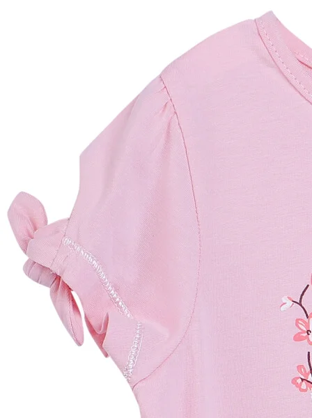 Bộ áo quần thun bé gái dài CF G1020022 (9-24M,Hồng)