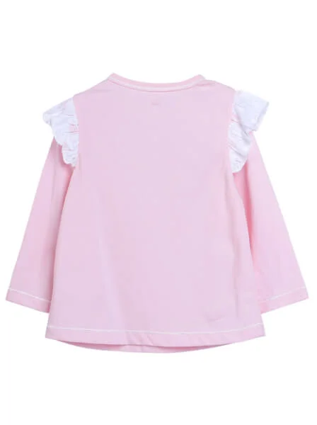 Bộ áo quần thun bé gái dài CF G1020015 (9-24M,Hồng)