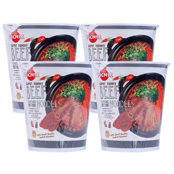 Combo 4 mỳ ly Picnic vị bò