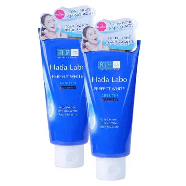 Combo 2 sữa rửa mặt Hada Labo Perfect Whitening Cleanser 80g