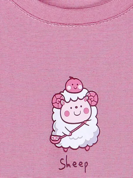 Bộ áo quần thun bé gái dài ngủ ngon CF G1220017 (1-6 tuổi,Hồng)