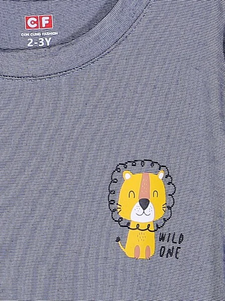 Bộ áo quần thun bé trai dài ngủ ngon CF B1220043 (1-6 tuổi,Xanh xám)