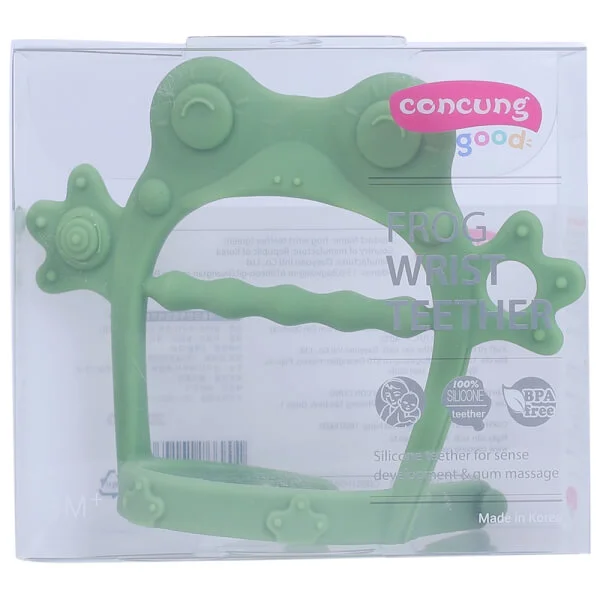 Gặm nướu vòng  tay silicone con ếch ConCung Good - Xanh lá
