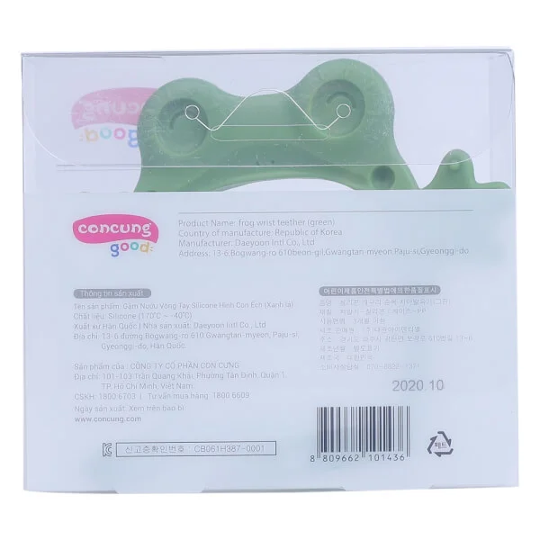 Gặm nướu vòng  tay silicone con ếch ConCung Good - Xanh lá