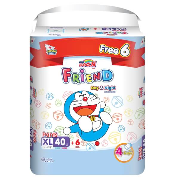 Combo 2 gói Tã quần Goon Friend Renew Super Jumbo (XL, 40 miếng) + 6 miếng