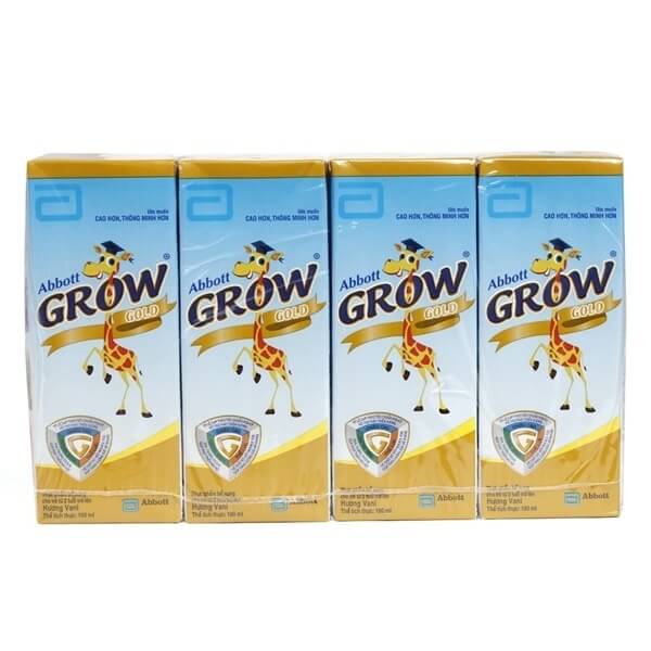 Combo 3 thùng Thực phẩm bổ sung sữa tiệt trùng Abbott Grow Gold hương vani 180ml (Lốc 4 hộp)