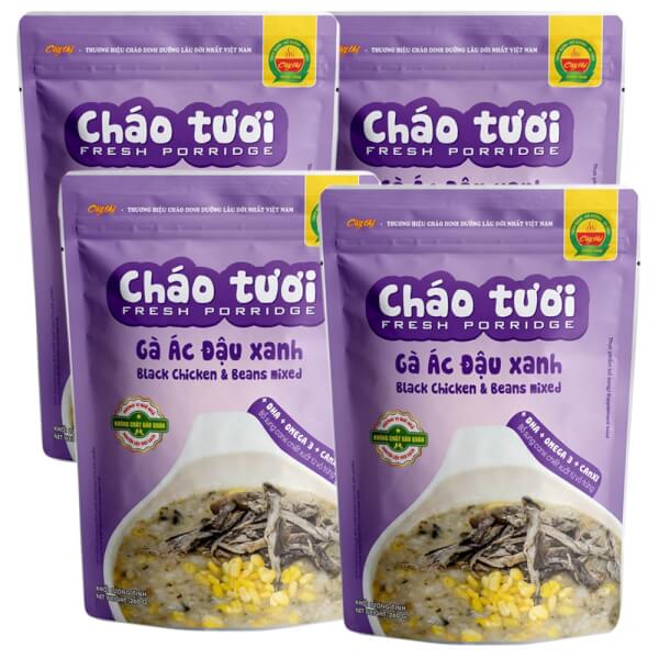 Combo 4 Cháo tươi Cây Thị Gà ác đậu xanh