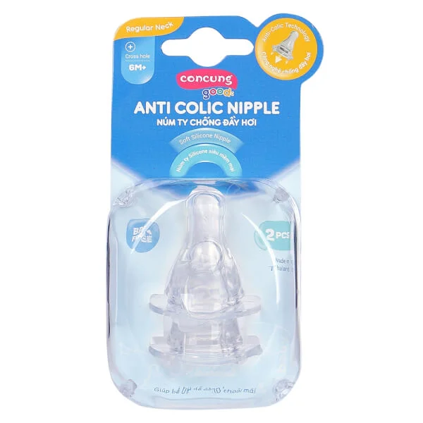 Hộp 2 núm ty ConCung Good siêu mềm cổ thường (6M+)