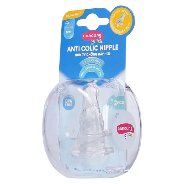 Hộp 2 núm ty ConCung Good siêu mềm cổ thường (6M+)