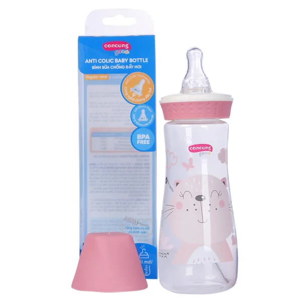Bình sữa ConCung Good cổ thường 250ml (Hồng)