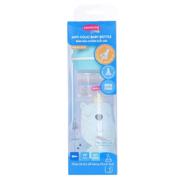 Bình sữa ConCung Good cổ thường 250ml (Xanh dương)
