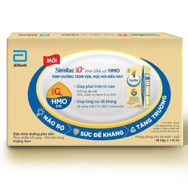 Thùng Thực phẩm bổ sung Sữa tiệt trùng Similac Eye-Q 110ML (Lốc 4 hộp mới) - 12 lốc