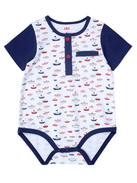 Bodysuit bé trai tam giác CF B1220005 (6M/9M/12M,Nhiều màu)
