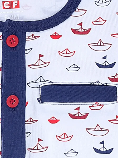 Bodysuit bé trai tam giác CF B1220005 (6M/9M/12M,Nhiều màu)