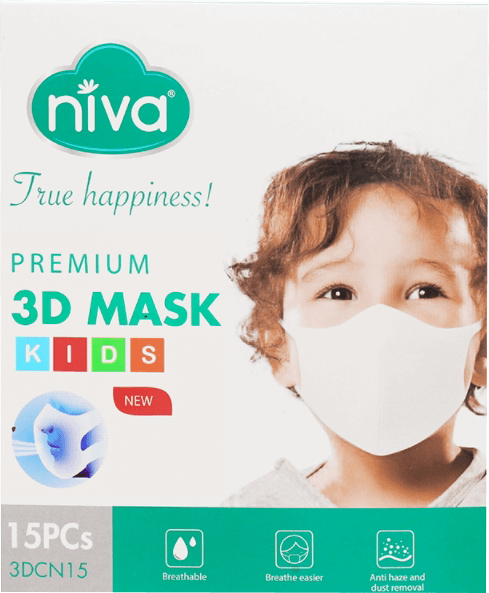 Khẩu trang 3D NIVA Trẻ em hộp 15 chiếc