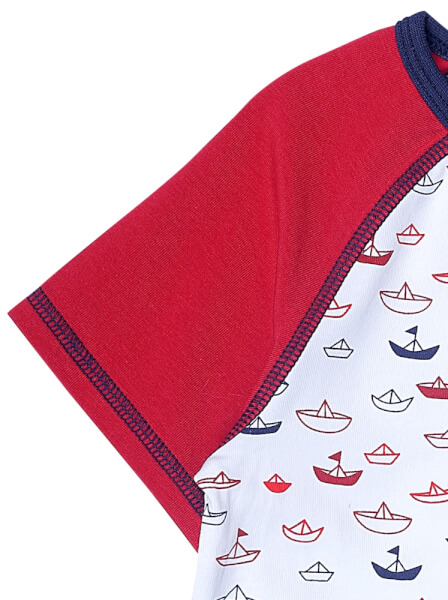 Bộ áo quần thun bé trai ngắn CF B1220027 (6M-24M,Đỏ)