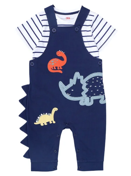 Bộ áo quần thun bé trai dài CF B1220022 (9M-24M,Xanh)