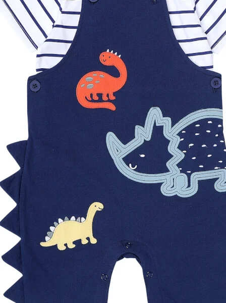 Bộ áo quần thun bé trai dài CF B1220022 (9M-24M,Xanh)